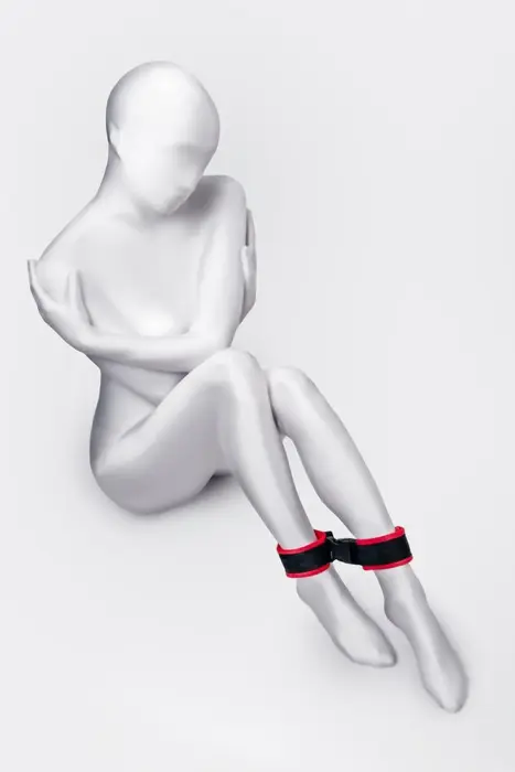 Anonymo handcuffs, velour, red, 29 cm Foto 2