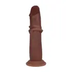 Vive REA226 – realistinis silikoninis dildo su slenkančia oda – rudas – 20,5 cm — Nuotrauka 3