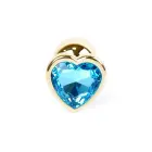 Plug-Jewellery Gold sirds formas anālais spraudnis – 7 cm – Zils — Foto 1