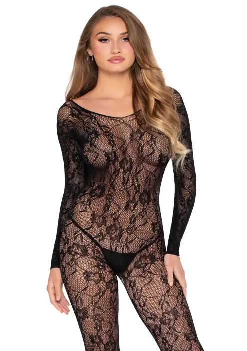 Lace Bodysuit – Black – One Size