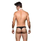 Envy Tuxedo костюм из 3 предметов – трусы-бикини, воротничок и манжеты – чёрный/белый – M/L — Фото 2