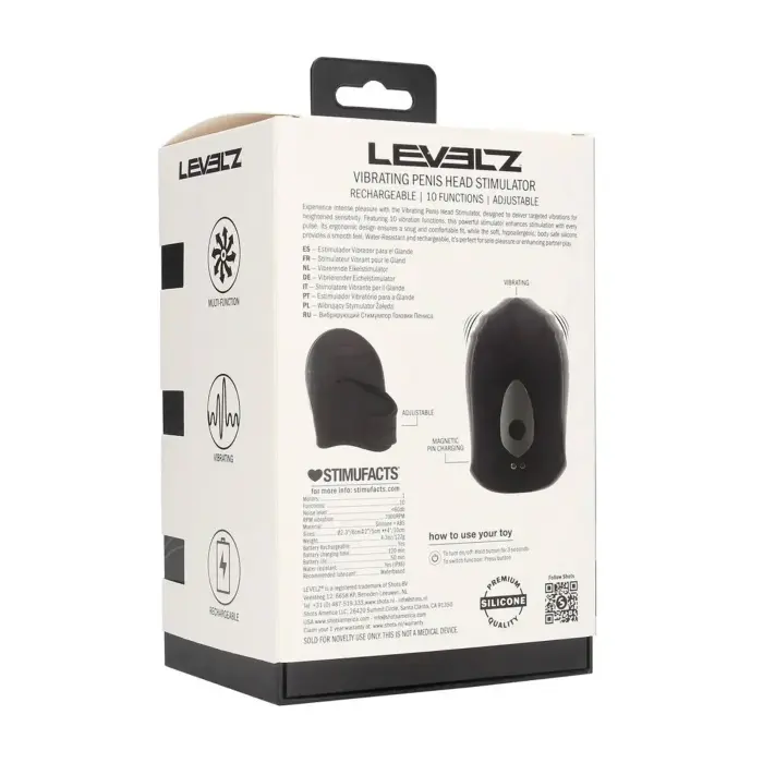 Regulējams vibrējošs silikona dzimumlocekļa galviņas stimulators – melns Foto 3