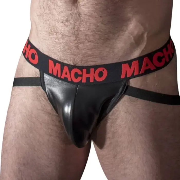 Macho MX25RC – dirbtinės odos džokas – raudonas – L