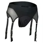 BOLD VAIL Strap-On Garter Thong – стринги-подвязка с силиконовой насадкой – чёрные – размер L — Фото 3