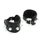 Leather Padded Handcuffs Spikey Nuts – Black — Photo 4