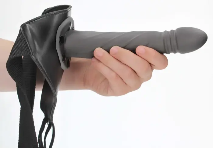 Twisted Hollow Strap-On – pelēks Foto 9