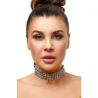 Leather Collar with Three Chains – Black — Photo 3