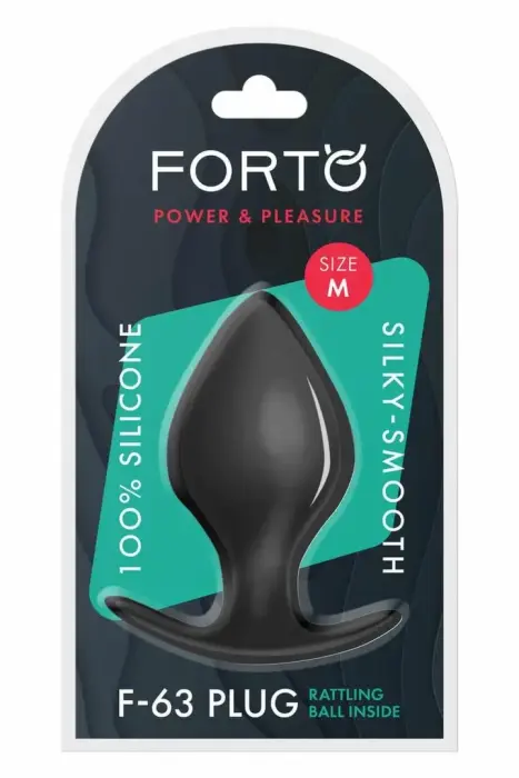 FORTO F-63 Rattler pīķa formas anālais spraudnis – M – Melns