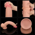 LoveToy – lielmēra slīdošās ādas divslāņu dildo – ādas tonis – 35,6 cm — Foto 21