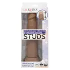 Vibruojantis ir judantis silikoninis stud dildo – ruda — Nuotrauka 2