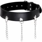 OHMAMA Fetish Adjustable Necklace with Rings and Metal Chain – Black — Photo 1