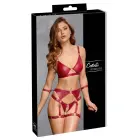 Cottelli Bondage Wireless Bra & Suspender Briefs Set – Red – S — Photo 1