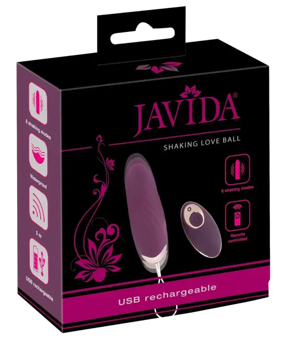 Javida RC Shaking Love Ball vibrators – 18 cm – rozā