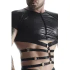 Meeste wetlook komplekt: T-särk elastsete rihmadega, stringid dekoratiivse paelaga eest - M Photo