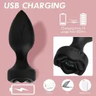 Power Escorts Princess Anal Plug with Remote Control and Rose Design – 10 Vibration Modes – 10.3 cm – Black — Photo 5