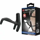 Pretty Love Elastic Silicone Vibration Extension Sleeve – Black — Photo 2