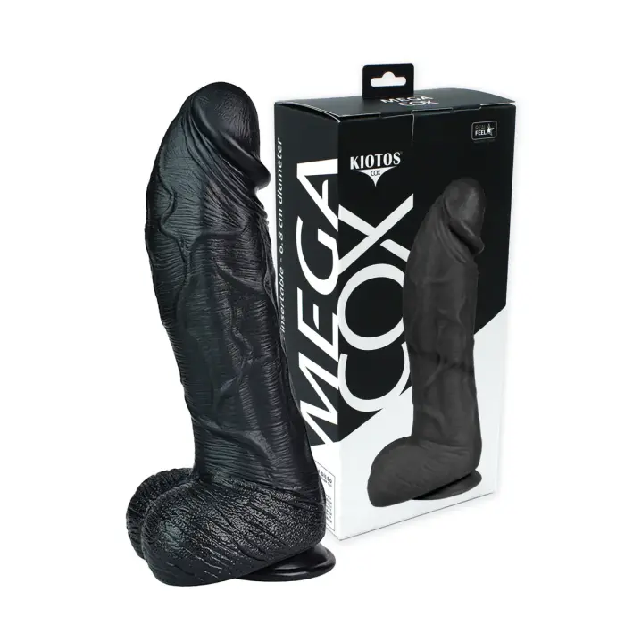 Kiotos Cox MEGA 06 – realistlik PVC-dildo – must – 28 cm