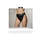 Vibrating Strap-on Panty Harness with Open Back - XS/S - Black — Photo 2