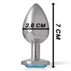 Intense Aluminum Anal Plug S Blue Crystal Jewel – 7 cm – Blue — Photo 4
