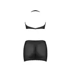 Polka Dot Mesh Halter and Skirt Set - 2XL - Black — Photo 5