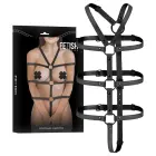 Fetish Submissive Adjustable Vegan Leather Torso & Arm Harness – Black — Photo 1