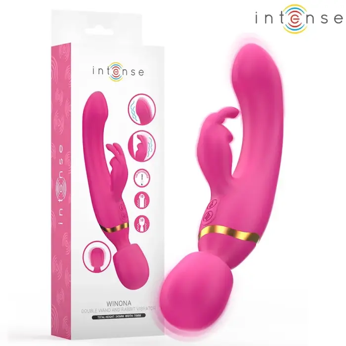Intense Winona divpusējs truša un wand vibrators – 24.5 cm (9.6″) – rozā