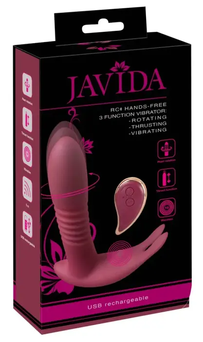 Javida Носимый вибратор с пультом управления и 3 функциями – 14.5 cm (5.7″) – розовый