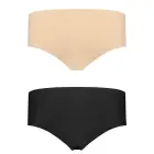 Bye Bra Invisible Hipster kelnaičių rinkinys kūno ir juodos spalvos – S — Nuotrauka 2