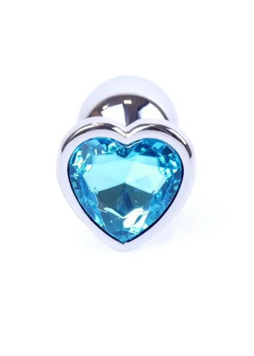 Plug-Jewellery Silver анальная пробка в форме сердца – 7 cm (2.8″) – Синяя