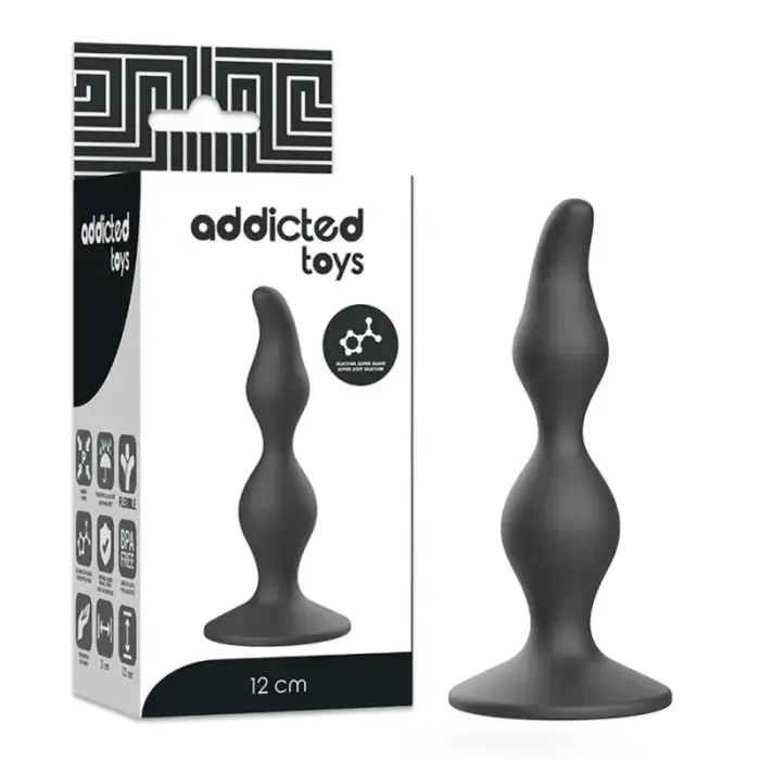 Addicted Toys analinis kištukas – 12 cm – Juodas