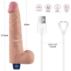 REAL SOFTEE laetav vibreeriv dildo – 26.5 cm (10.5″) – nahavärv — Foto 2