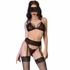Chilirose CR 4467 Four-Piece Lingerie Set Black S/M — Photo 1
