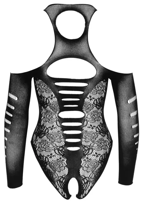 NO:XQSE mežģīņu bodijs ar atvērtu starpkāju un izgriezumiem – S/L Foto 11