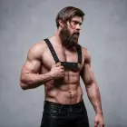 Fetish Submissive Attitude Adjustable Neoprene Chest Harness for Men – Black – One size — Photo 6