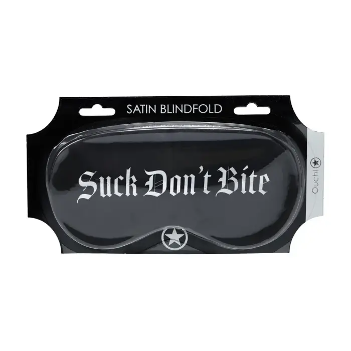 Suck Don't Bite - Printed Satin Mask - Black Foto 1