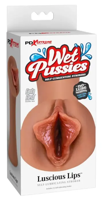 PDX Extreme Wet Pussies Luscious Lips masturbators – 14 cm (5.5″) – miesas krāsa
