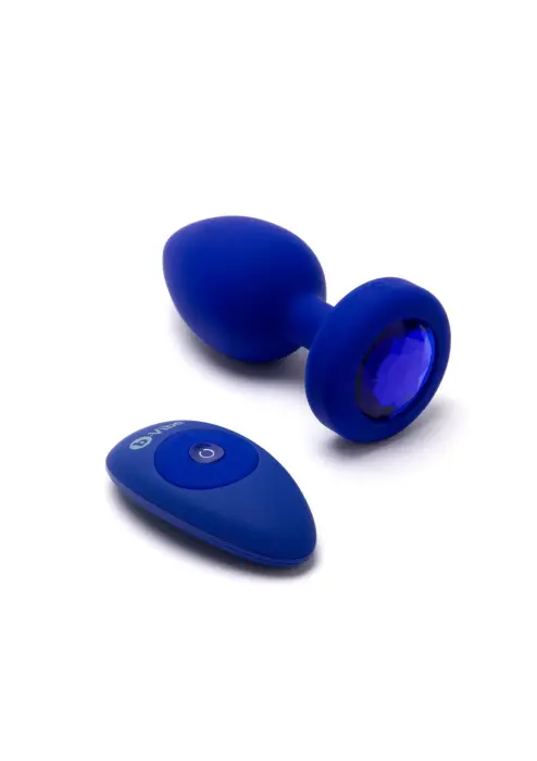 B-Vibe вибрирующая анальная пробка с камнем L/XL – Синяя