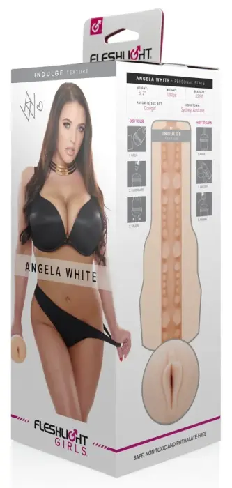 Angela White Indulge Realistic Vaginal Masturbator – 25 cm – White