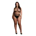 2 Pc Crop Top and Pantie Set with Fishnet Structure – Black – XL-4XL — Photo 10