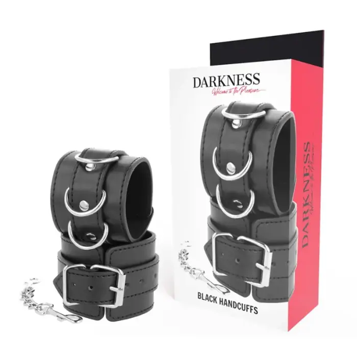 Darkness Adjustable PVC Leather Cuffs Black – Versatile Hand & Ankle Model