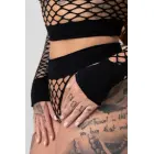 Christine Midnight Fishnet Two-Piece Set - Bold Textured Mesh, Black — Фото 3