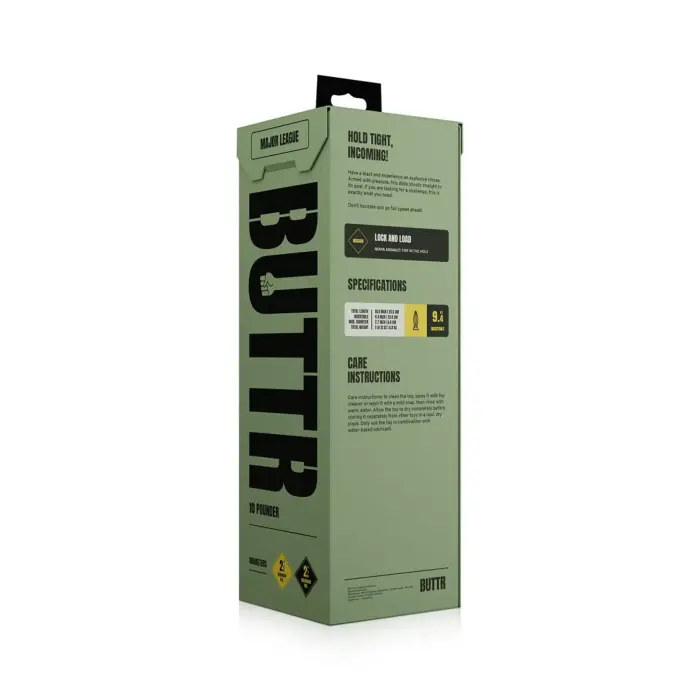 BUTTR Huge Explosive II – liels, iegarens anālais spraudnis – melns – 29 cm
