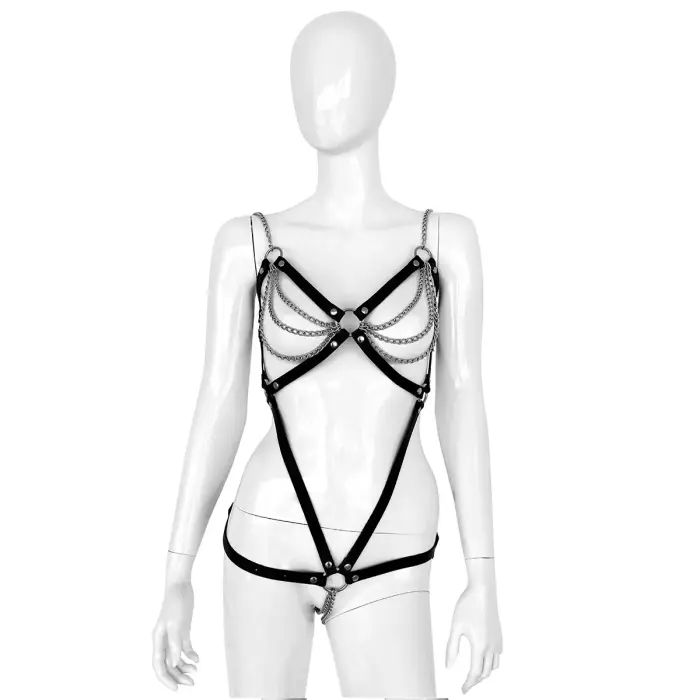 Leather and Chains Full Body Harness – Black