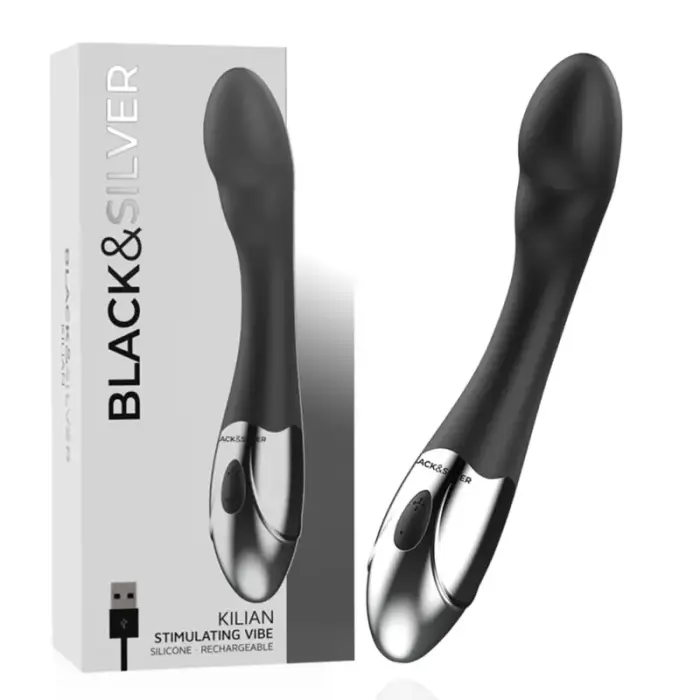 Вибратор Black&Silver Kilian – 20 см (7.9″) – черный