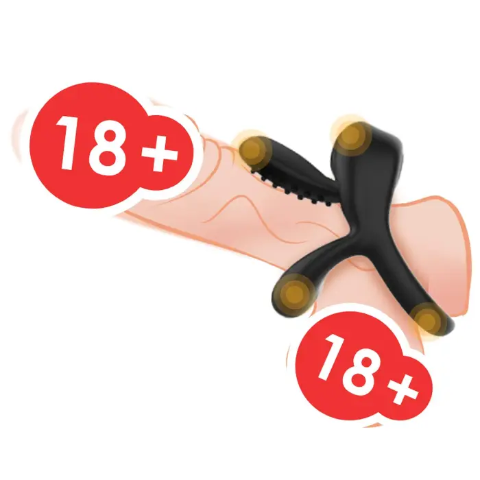 Big Mouth Red Vibrating Cock Ring with 9 Vibration Modes