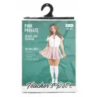 Teacher's Pet – 3-osaline kooliplika kostüüm – valge pluus, roosa seelik, põlvikud — Foto 1