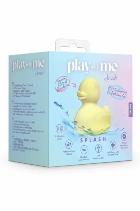 PLAY WITH ME Splash – мини водонепроницаемый силиконовый массажёр – жёлтый – 7,6 см