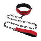 Sportsheets S&M Amor Red Collar & Leash Set with Heart Accent Vegan Leather — Photo 1