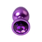TOYFA Metāla anālais spraudnis ar ametista dārgakmeni – Violets — Foto 4