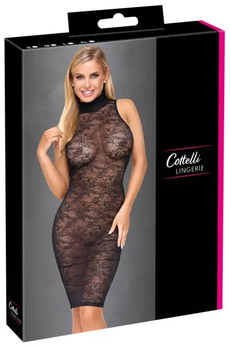 Cottelli LINGERIE кружевное платье – чёрное – L